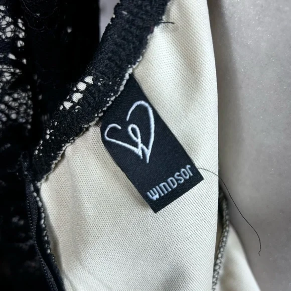 Windsor Whimsigoth Lace Maxi Dress Med Black Dark Romantic Gothic Mesh - Picture 14 of 17